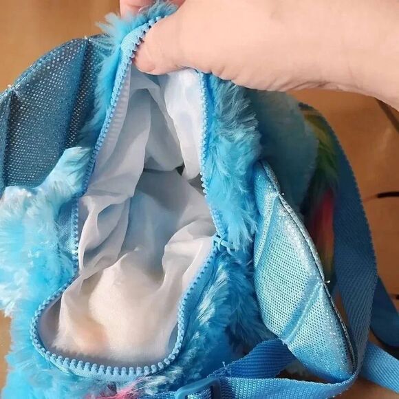 Critter Collection blue rainbow unicorn mini backpack - Picture 6 of 6